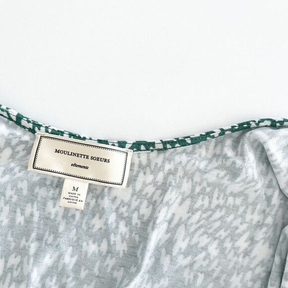 Moulinette Soeurs Women Midi Dress Sleeveless Patterned Green Medium - Picture 7 of 7